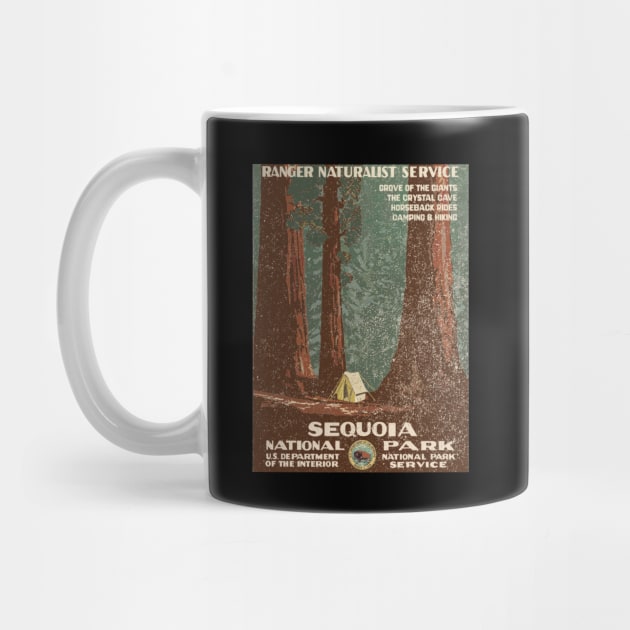 Vintage Sequoia National Park Poster (weathered) by GloopTrekker